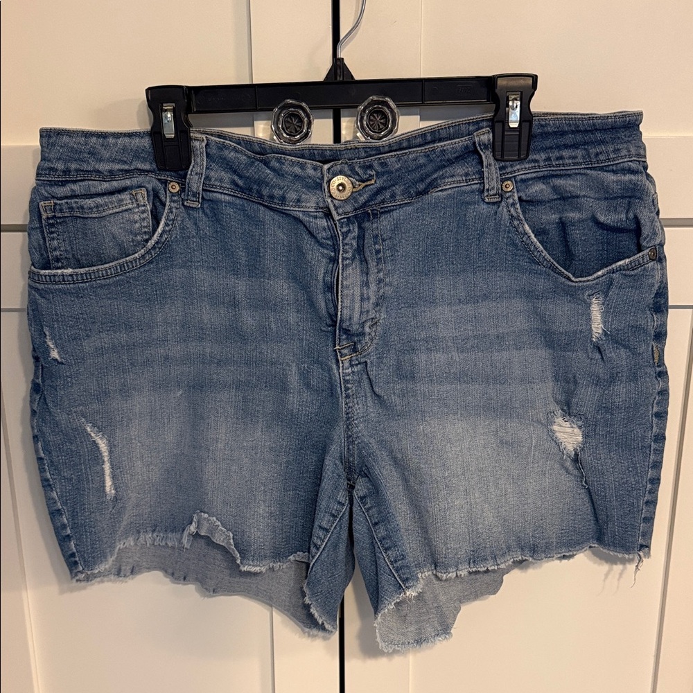 Style & Co. Light Blue Distressed Jean Shorts